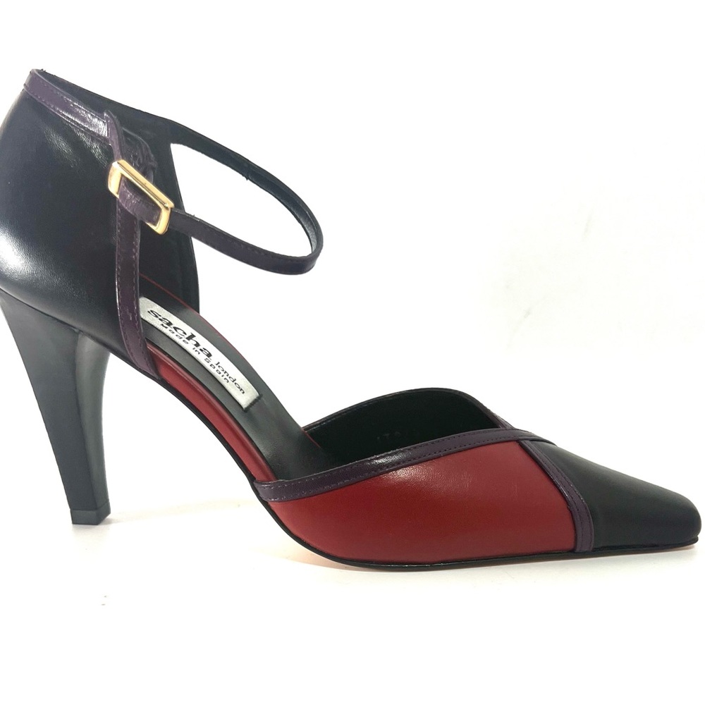 Black/berry Dressy Leather Sacha London Shoes made in Spain New In Box